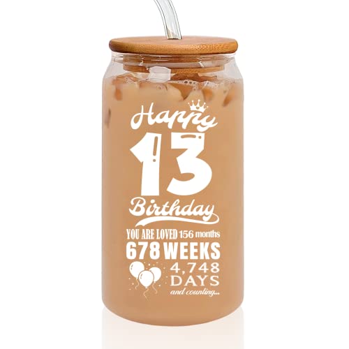 13Th Birthday Decorations For Girls - 13 Year Old Girl Gift Ideas - Teenage Girls Gifts Ideas - 2010 13Th Birthday Gifts For Girls Boys Daughter Son Sister - 16 Oz Coffee Can Drinking Glass Cup #TOP2