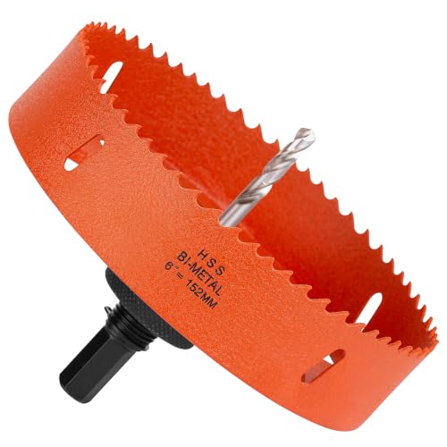 Image of ELECFUN 6 Inch - 152mm Hole Saw Cutter with Pilot Drill Bit