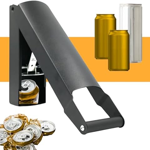 Wall Mounted Can Crusher Black - Can Aluminum Can Crusher for Recycling Can Heavy Duty Can Crushers for Recycling Compactor for Seltzer Soda Beer Cans Plastic Bottle Crusher Smasher Cover