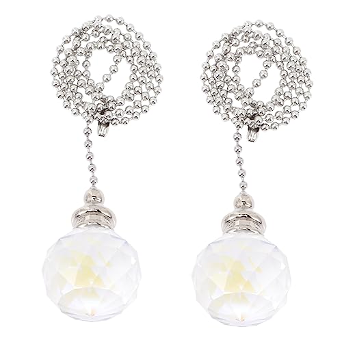 jojofuny 2piezas Cadenas De Extensión Para Ventilador Esfera De Cristal Decorativa Accesorios Para Luz De Techo y Ventilador Estilo Elegante Para Decoración