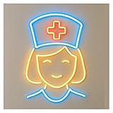 LEMST Luces de neón Letrero De Neón Para Enfermera, Regulable, Para Enfermeras, Enfermería, Clínica Hospitalaria, Decoración De Pared De Negocios, 45cm(Style 1)