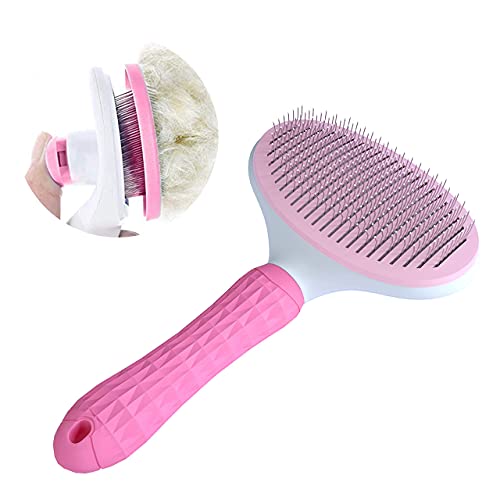 NATRUTH NA Cat Brush, Slicker Dog Brushes, Self Cleaning Slicker Brush for shedding- Removes 90% of Dead Undercoat and Loose Hairs, Suitable for Medium and Long Haired Dogs Cats…