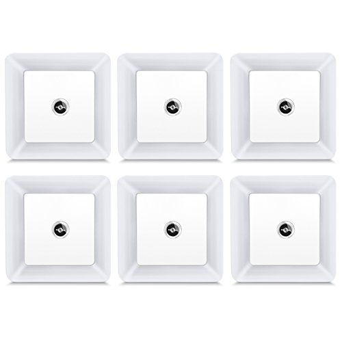 Preisvergleich Produktbild TENACHI 6er-Set Nachtlichter Babyzimmer energiesparend LED Dämmerungssensor Nachtlicht Steckdose Lichtsteuerung LED Nachtlampen Steckdosenlicht für Kinderzimmer,Schlafzimmer,Treppe