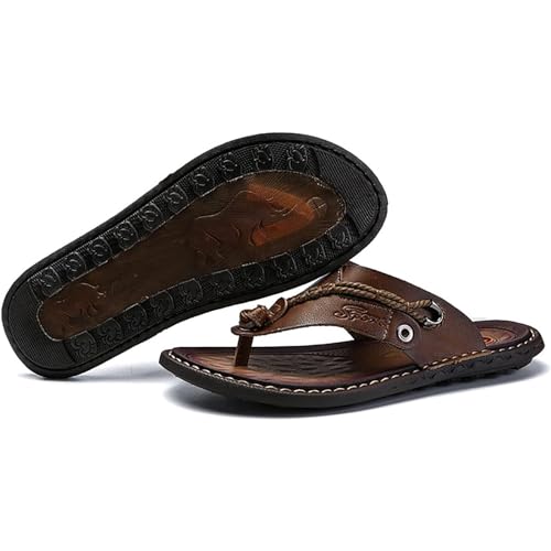 Tongs en cuir pour hommes au style vintage et finitions élégantes