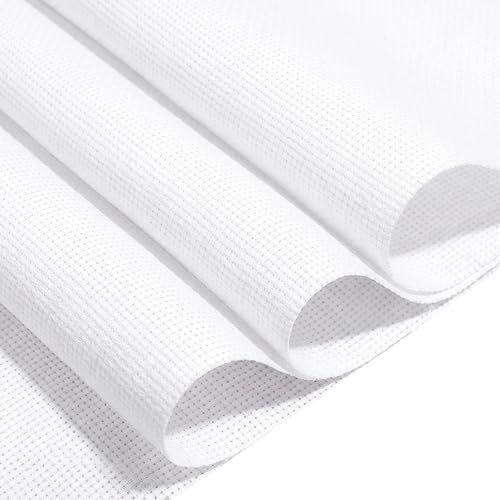 16 Count Aida Cloth Cross Stitch White Cross Stitch Fabric Classic Reserve Cross-Stitch Aida Cloth White Cross-Stitch Canvas for Embroidery 39 inch by 62 inch