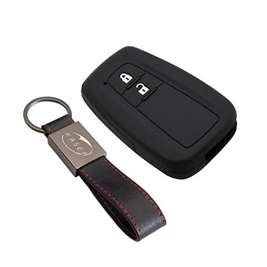 kaser Funda Silicona para Llave Toyota – Carcasa Llaveros 2 Botones para Coche Prius Auris Aygo RAV4 Yaris Vios Cover Case Protección Remoto Mando Auto Keyless (Negro)