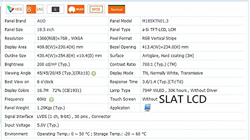 Amazon.com: AUO 18.5 Inch LCD Panel M185XTN01.3 with Full