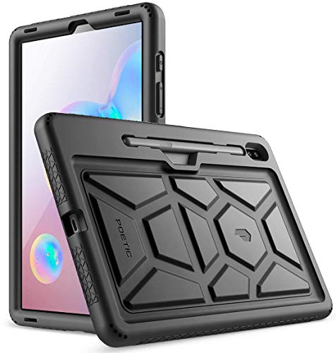 Galaxy Tab S6 Tablet Case, Poetic Heavy Duty Shockproof Kids Friendly Silicone Case Cover, TurtleSkin Series, for Samsung Galaxy Tab S6 10.5 inch Tablet (SM-T860/SM-T865 2019 Release), Black