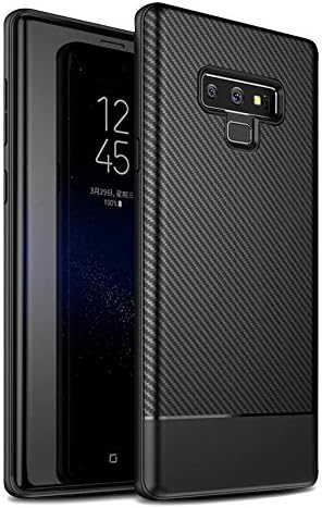Galaxy Note 9 Case Slim Fit Ultra Thin Design Carbon Fiber Flexible TPU Rugged Bumper Full-Body Shockproof Anti Slip Fingerprint Scratch Drop Protective Phone Cover for Samsung Galaxy Note 9(Black -2)