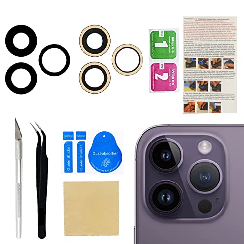 Phoupair Original OEM Back Rear Camera Glass Lens Replacement for iPhone 14 Pro and iPhone 14 Pro Max with Adhesive Preinstalled Includes Repair Tools Set