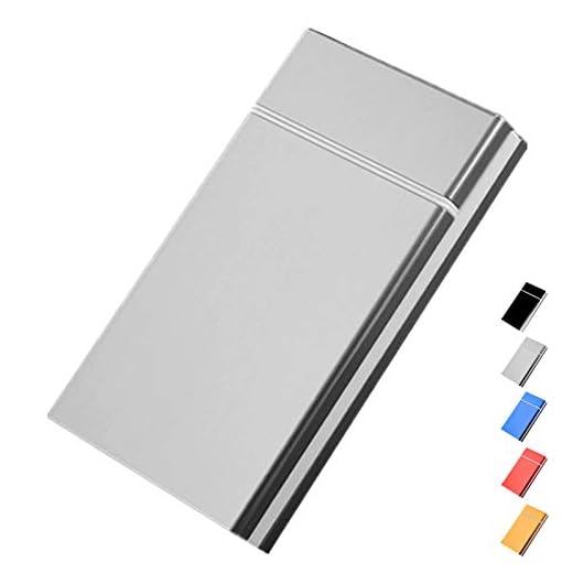 roygra Cigarette Case for 100’s, Aluminum Surface, 10 Capacity (Grey)