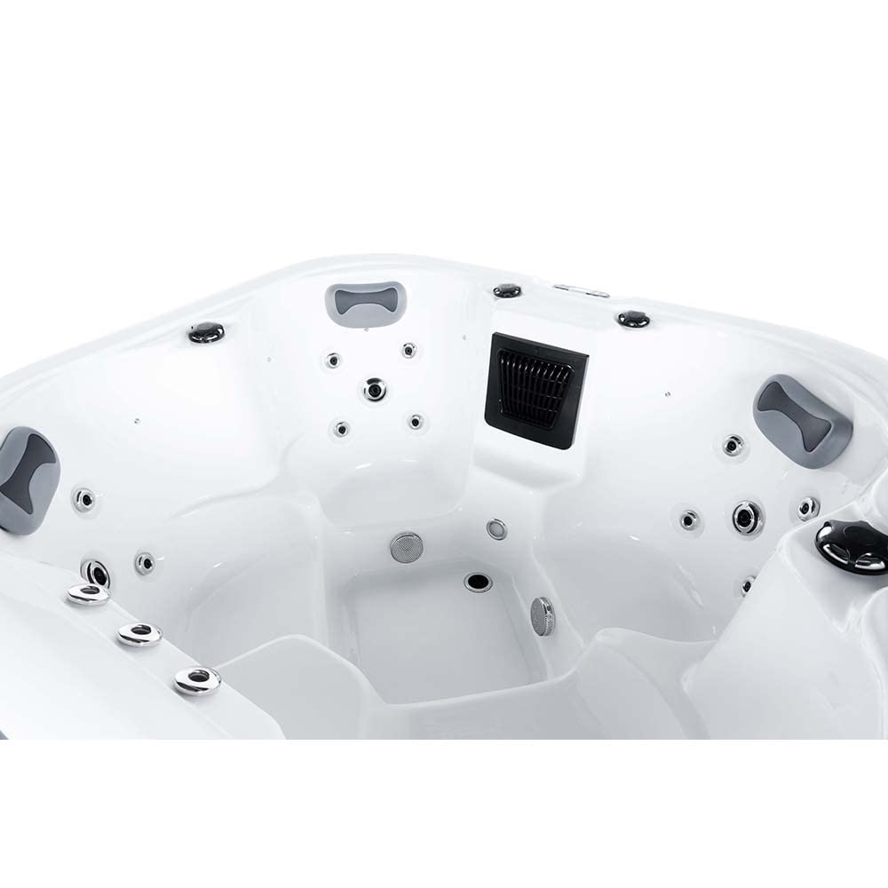 Home Deluxe - Outdoor Whirlpool - SEA Star Pure - Maße 180 x 160 x 79 cm - Inkl. Heizung, 19 Massagedüsen und 15 Lichtquellen I Außen Whirlpool Spa für 4 Personen