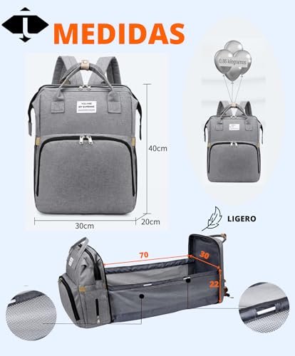 Miniatura 3 de Itrapes Mochila Y Pañalera Bebé Con Cambiador Para Carro - Mochila Multifuncional Impermeable - Pañaleras Y Carrito Maternidad - Bolso Grande Con Ganchos
