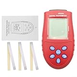 Jotekonoby Tragbarer digitaler Drehzahlmesser mit LCD-Hintergrundbeleuchtung, kein Drehzahlmesser für Geschwindigkeitsmessung, manuelle und automatische Modi, kompaktes Design für Motoren (rot)
