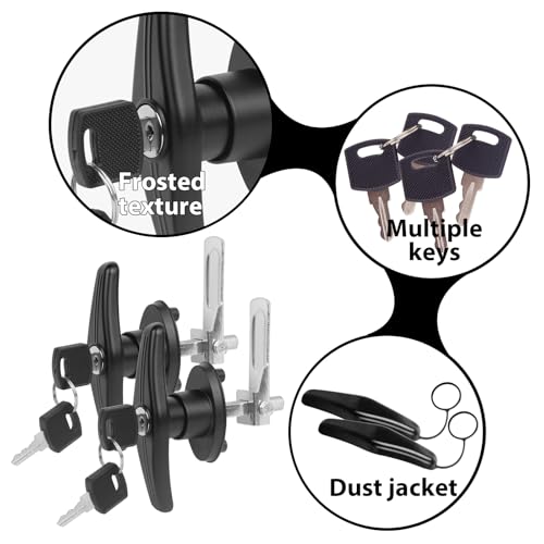 Image of T Handle Latch leer Truck Cap Lock Replacement Truck Cap Locking t-Handles- T Handle Latch Kit Truck Topper Lock /Camper Shells, Garage Doors, Truck Cap Accessories
