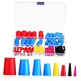 Zerodeko 110Pcs Silicone Tapered Plugs Versatile Test Tube Stoppers for Secure Sealing for Powder Coating Industrial Use Assorted for Fit