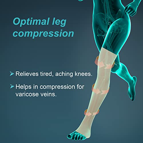 Image of Tynor Medical Compression Stocking Thigh High Class 2 (Pair), Beige, Large, Pack of 2 & Tynor Compression Stocking Mid Thigh Classic, Beige, Large, Pack of 2