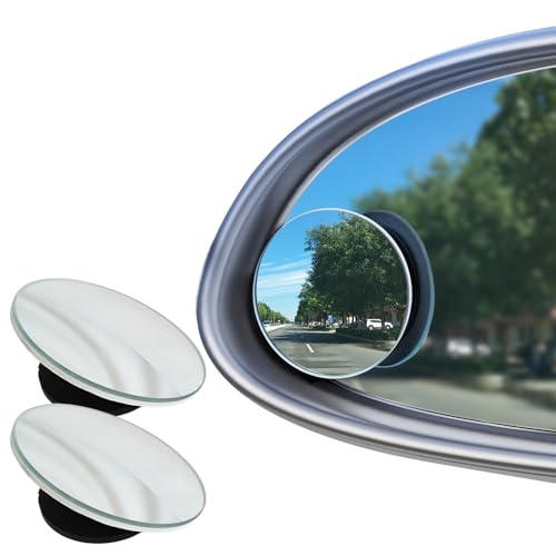 Ram Adjustable Blind Spot Mirrors FOR Car Van SUV Trucks Round Frameless Rotating 360Degree HD Glass Learner Driver Car Mirror X 2