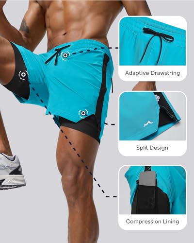 Image of maamgic Men's Athletic Running Shorts with Liner Ultra Lightweight Workout Shorts 5 inch / 7 inch