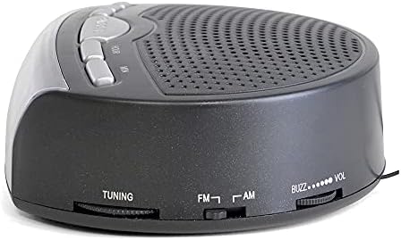 LLOYTRON "Daybreak" Alarm Clock Radio with Buzz Alarm or Radio - Snooze Function - Sleep Timer - Rotary Tuning and Volume Controls - Mains Operated - AM / FM Radio - J2006BK - Black