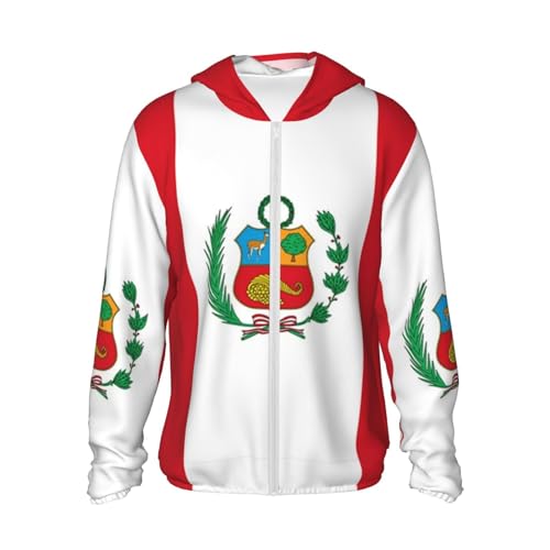 Peru Flag Peruvian Sun Protection Hoodies Men'S Upf 50+ Jacket Unisex Long Sleeve T-Shirts