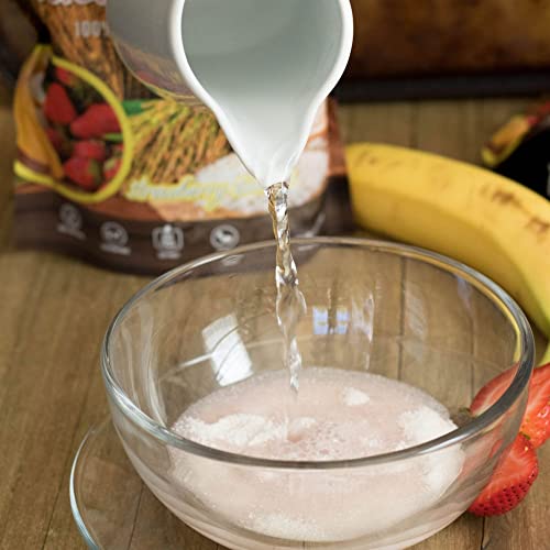 Pride Foods Rice 'N Grinds, 100% Natural Hot Rice Cereal, Strawberry Banana, 30 Servings, 50Oz #TOP5