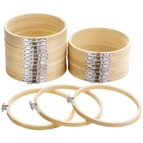 Caydo 24 Pieces 6 Inch Embroidery Hoops Bulk, Cross Stitch Hoop Ring