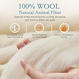 YOUR MOON Luxurious Lightweight Wool Comforter King Size for Summer, 100% Natural Australian Wool Duvet Insert, Hypoallergenic Premium Wool Filled Comforter, Noiseless Cotton Cover - Image 3