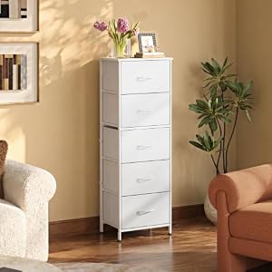 WLIVE Tall Dresser for Bedroom, 5 Drawer Dresser, White — photo 4 of 6