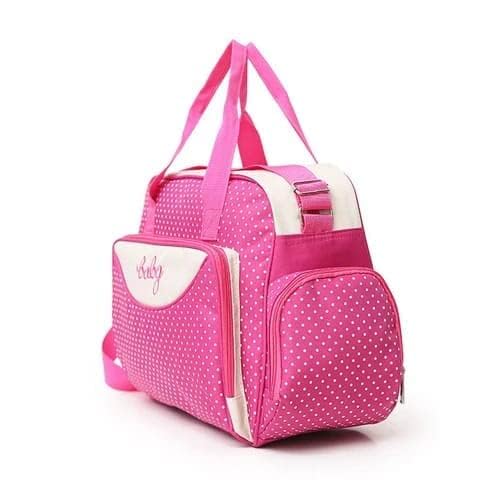 Baby Diaper Bag Baby Handbag Waterproof Nappy Changing Bag Big Mother Travel Bag (Big Pink Diaper Bag)-image-8