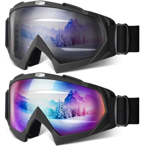 YENPK Ski Goggles, 2 Pack OTG Snowboard Goggles for Men Women & Youth, Winter...