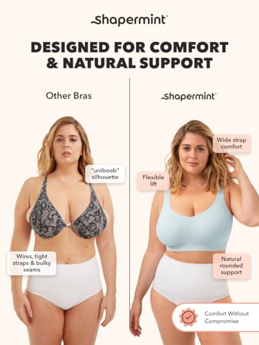 Image of SHAPERMINT Wireless Bras for Women No Underwire - Small to Plus Size Bralettes with Support and Natural Lift
