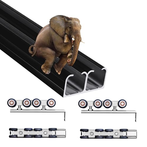 �_�u���g���b�N�[���h�A�n�[�h�E�F�A�L�b�g�A�J�b�g�\�ȓV��{�b�N�X���[���A�ω׏d60kg/132�|���h�A���p�O���[�h�o�C�p�X�X���C�h�h�A�g���b�N�Z�b�g(Black,400cm/13.1')