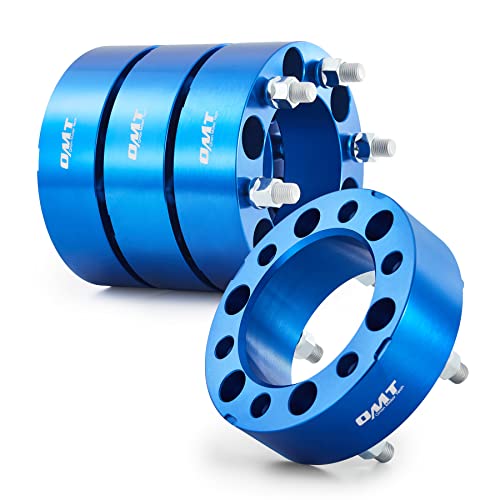 Orion Motor Tech 6x5.5 Wheel Spacers, 2 Inch Blue Wheel Spacer Kit with M14x1.5 Studs Compatible with Chevy Silverado 1500 Chevrolet Tahoe GMC Yukon Suburban, 108mm Bore Blue Wheel Spacers