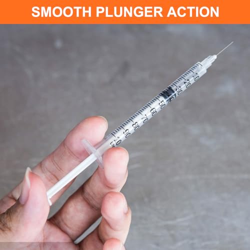 Image of 100 Pack 1ml Syringes with Needle-30Ga 5 /16 Inch, Individually Sealed Packaging