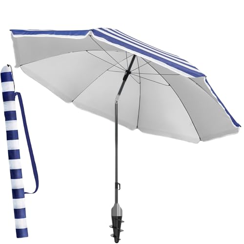 4smile Sonnenschirm für Strand und Balkon Ø 180 cm, Blau-Weiß - UPF 50+ Balkonschirm SunnyJoy, Strandschirm windfest stabil - Zuverlässiger Sonnenschutz Strand, Sonnenschirm mit Schutzhülle 4smile Sonnenschirm für Strand und Balkon Ø 180 cm, Blau-Weiß - UPF 50+ Balkonschirm SunnyJoy, Strandschirm windfest stabil - Zuverlässiger Sonnenschutz Strand, Sonnenschirm mit Schutzhülle
