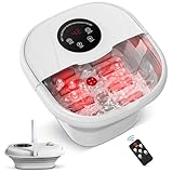 Fussbad mit Massagefunktion, Fußsprudelbad Klappbarer für Fußschmerzlinderung, Fußbad Massagegerät mit 35℃-47℃ Temperaturregelung, 8 Shiatsu-Massagerollen, LCD-Bildschirm, Fernbedienbar, zur Entspannu
