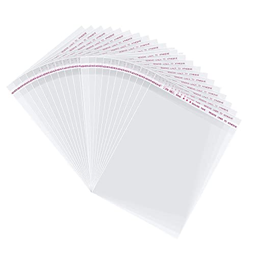 Sacs en Cellophane WorthPlanet 200 Pièces Sacs en Plastique OPP Tansparent Auto-Adhésif D’Emballage Cellophane pour Bonbons Biscuits Chocolats Sandwichs Cookies Savon Bijoux W160005 (10 x 15cm) Cover