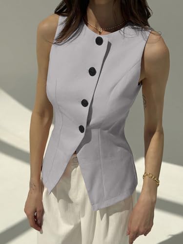 Image of Aahwan Brown Solid Modern Sleeveless Fitted Waist Slim Round Neck Blazer& Top for Women's & Girl's