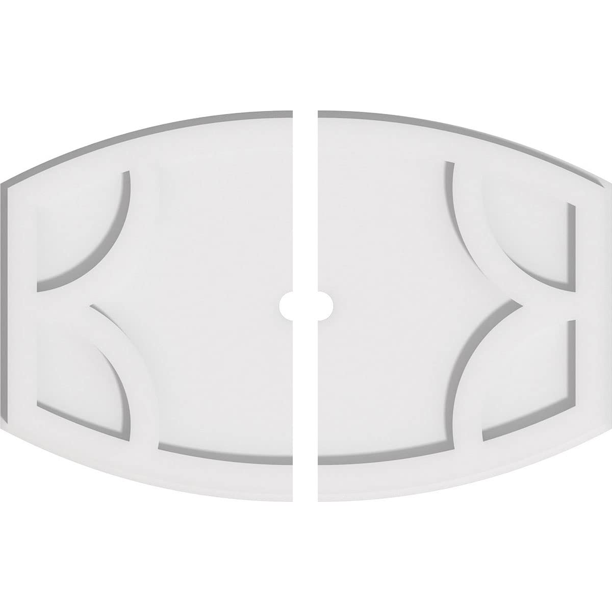 Ekena Millwork CMP20X13KY2-01000 Kailey Architectural Grade PVC Contemporary, Two Piece Urethane Ceiling Medallions 20"W x 13 3/8"H x 1"ID x 10 3/4"C x 1"P