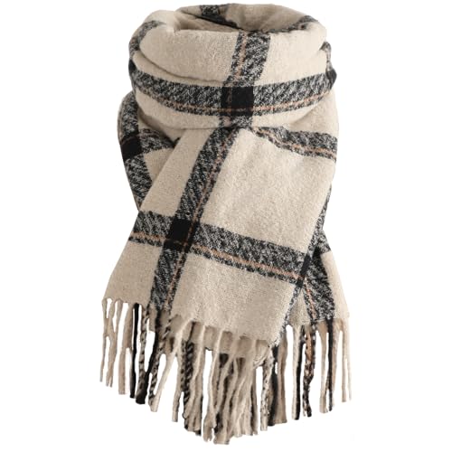 Trifabricy Winter Scarfs for Women, Cashmere Feel Plaid Scarf, Long Blanket Scarf, Winter/Fall Pashmina Shawls and Wraps