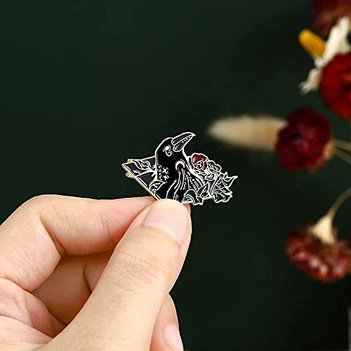 Generic Jewelry Clothes Decoration Punk Moon Flowers Lapel Pin Jacket Pin Bag Brooches Cartoon Badges Enamel Pin Metal Brooch Crow Raven Badges02 Convenient design3
