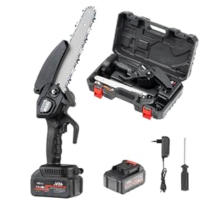 SEVICO Akku Kettensäge 8 Zoll 21V 6Ah – Mini Einhand Motorsäge mit Akku & Koffer – Akku Astsäge für Garten, Holzschnitt & Baumpflege – Leichte elektrische Kettensäge mit gehärteter Kette