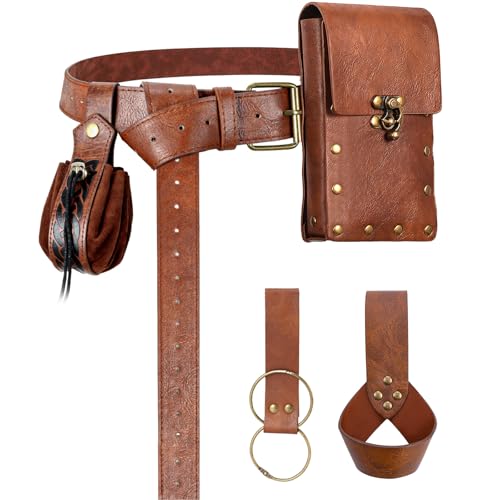 Renaissance Belt Pouch Medieval Pirate Costume Accessories Set for Cosplay