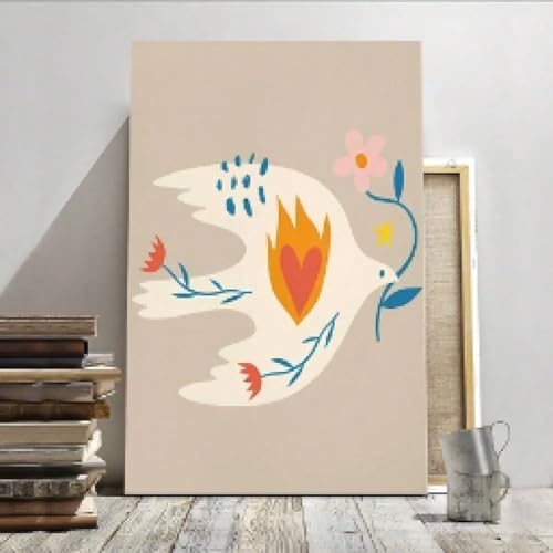 Toile murale de haute qualité avec cadre fleurs blanches chic