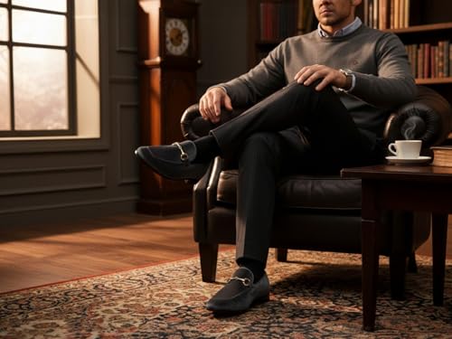 Image of Men's Velvet Designer Classic Dress Tuxedo Smoking Slipper Loafers Slip On Shoes SM-56