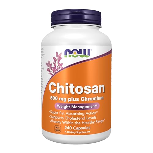 NOW Supplements Chitosan 500 mg plus Chromium Weight Management* 240 Veg Capsules