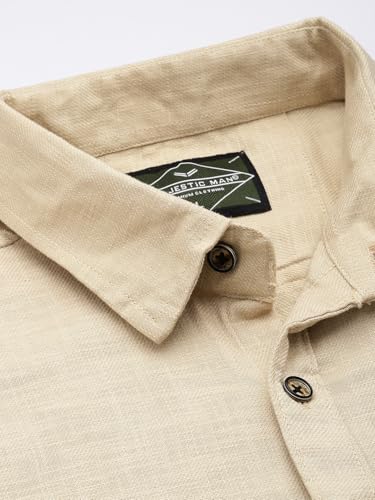 Image of Majestic Man Pure Cotton Smart Slim Fit Opaque Solid Casual Shirt