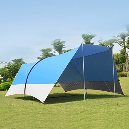 Toldo para Sol Exterior Playa Camping 6 x 5.6 x 2.4 m Marrón miniatura 1