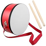 WATIIFUFU Red Lightweight Marching Snare Drum with Strap for Portable Hand Drum for Youth Band Collaboration Clear Sound Musical Instrument for Boys and Performances
